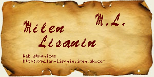 Milen Lišanin vizit kartica